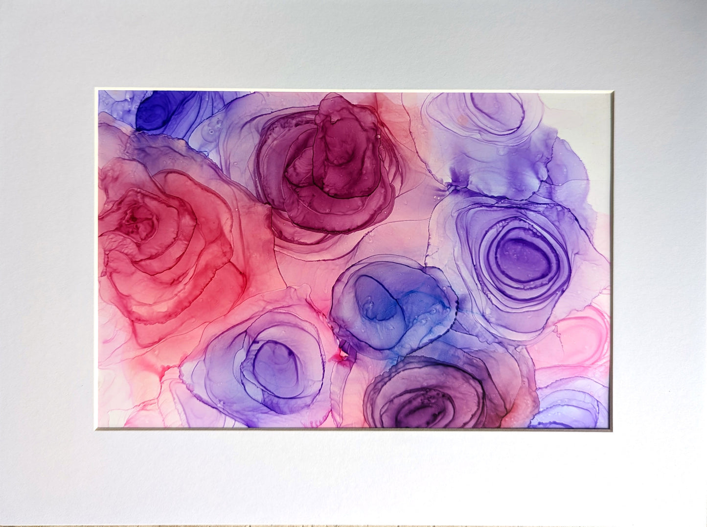 Blushing Blooms shown with a white mat.