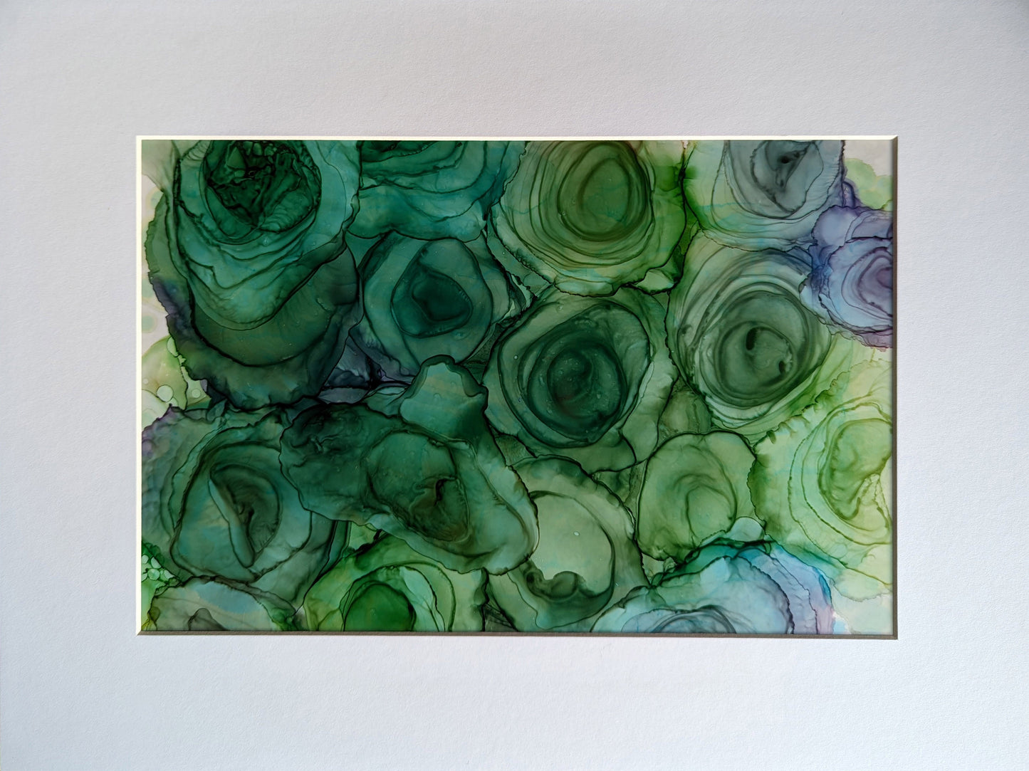 Verdant Blooms shown with a white mat.