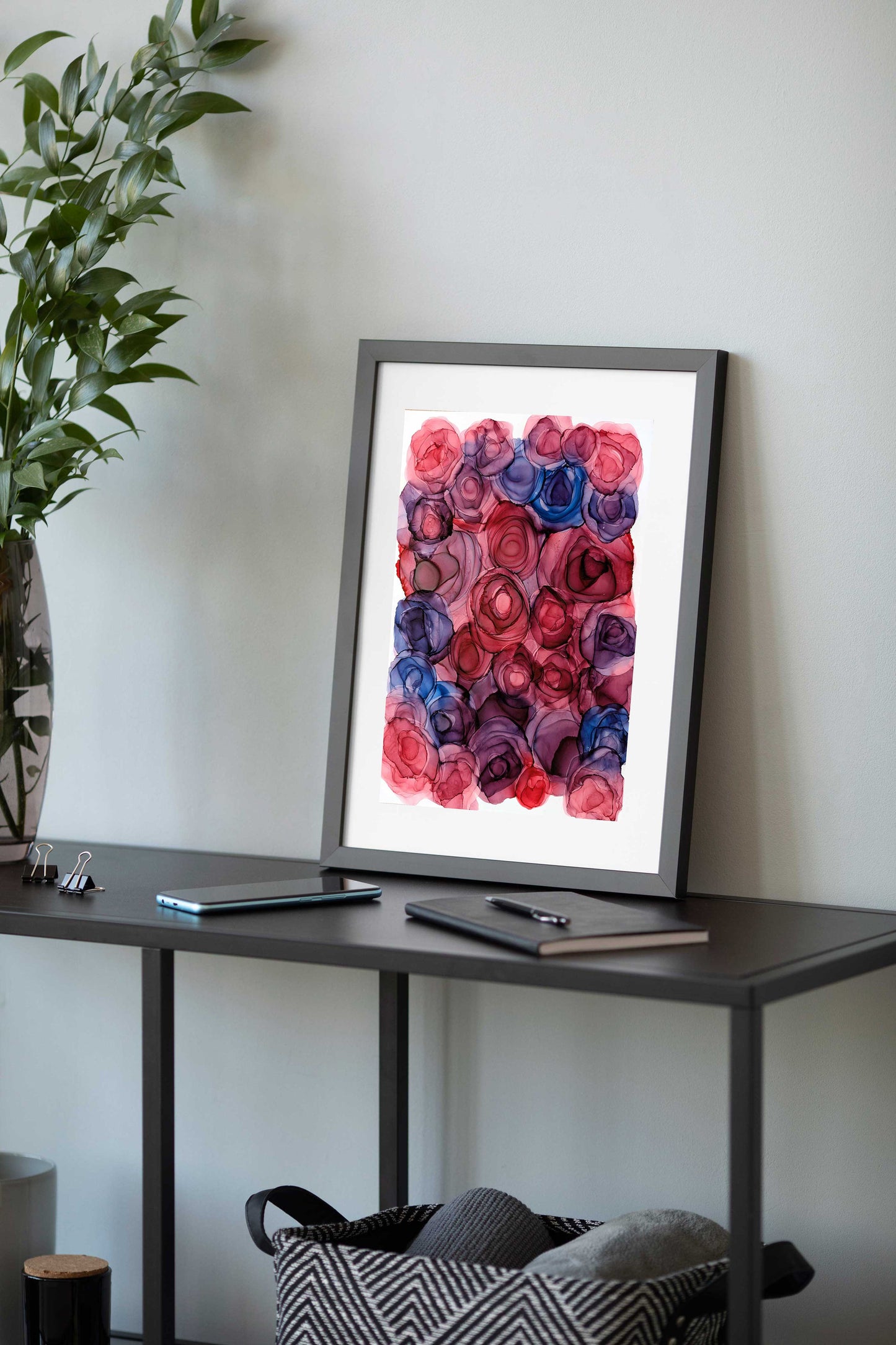 burgundy twilight | abstract art original
