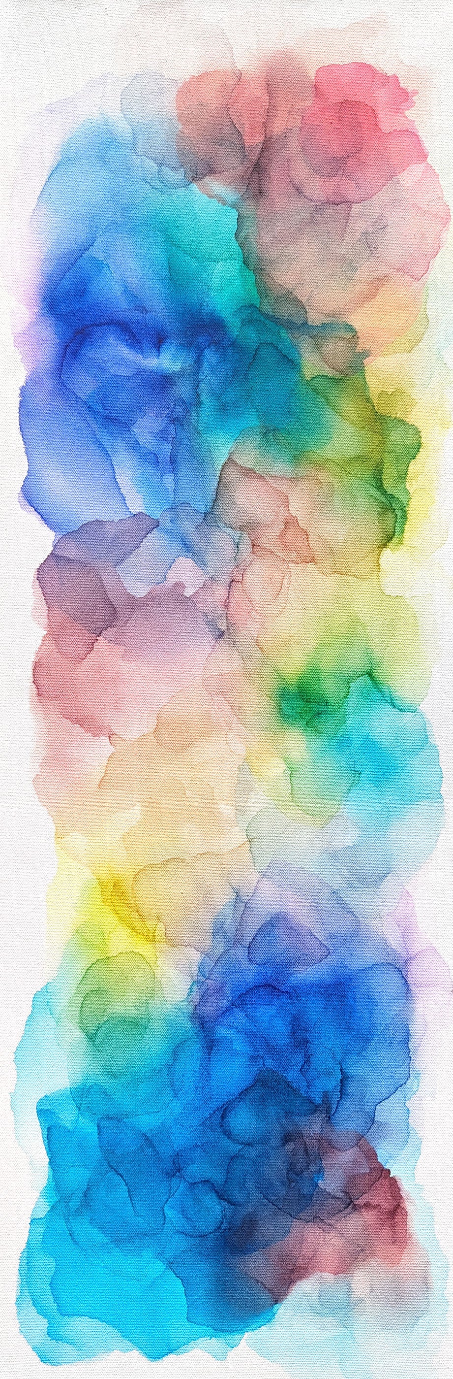 Scanned painting showing details and colors vertically.