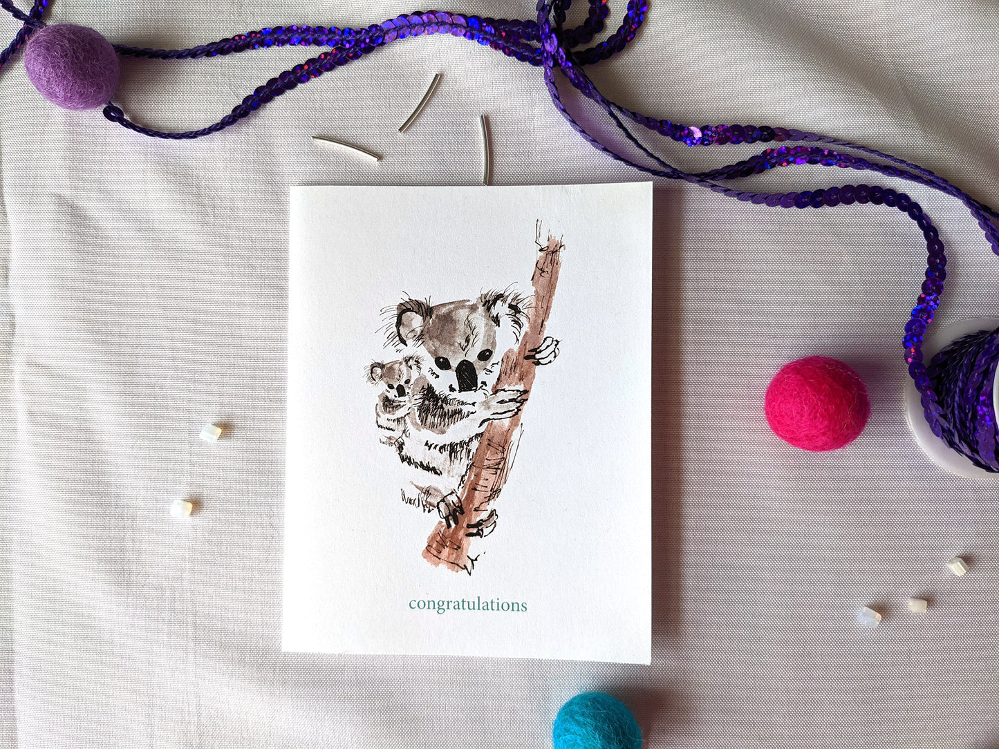 koala mama and koala baby card