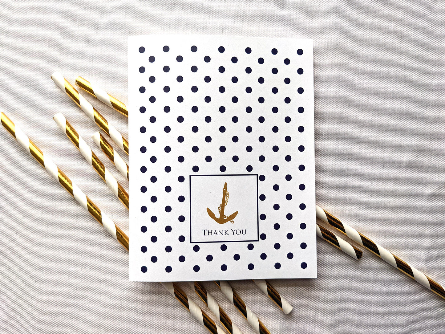 nautical dot and anchor greeting card