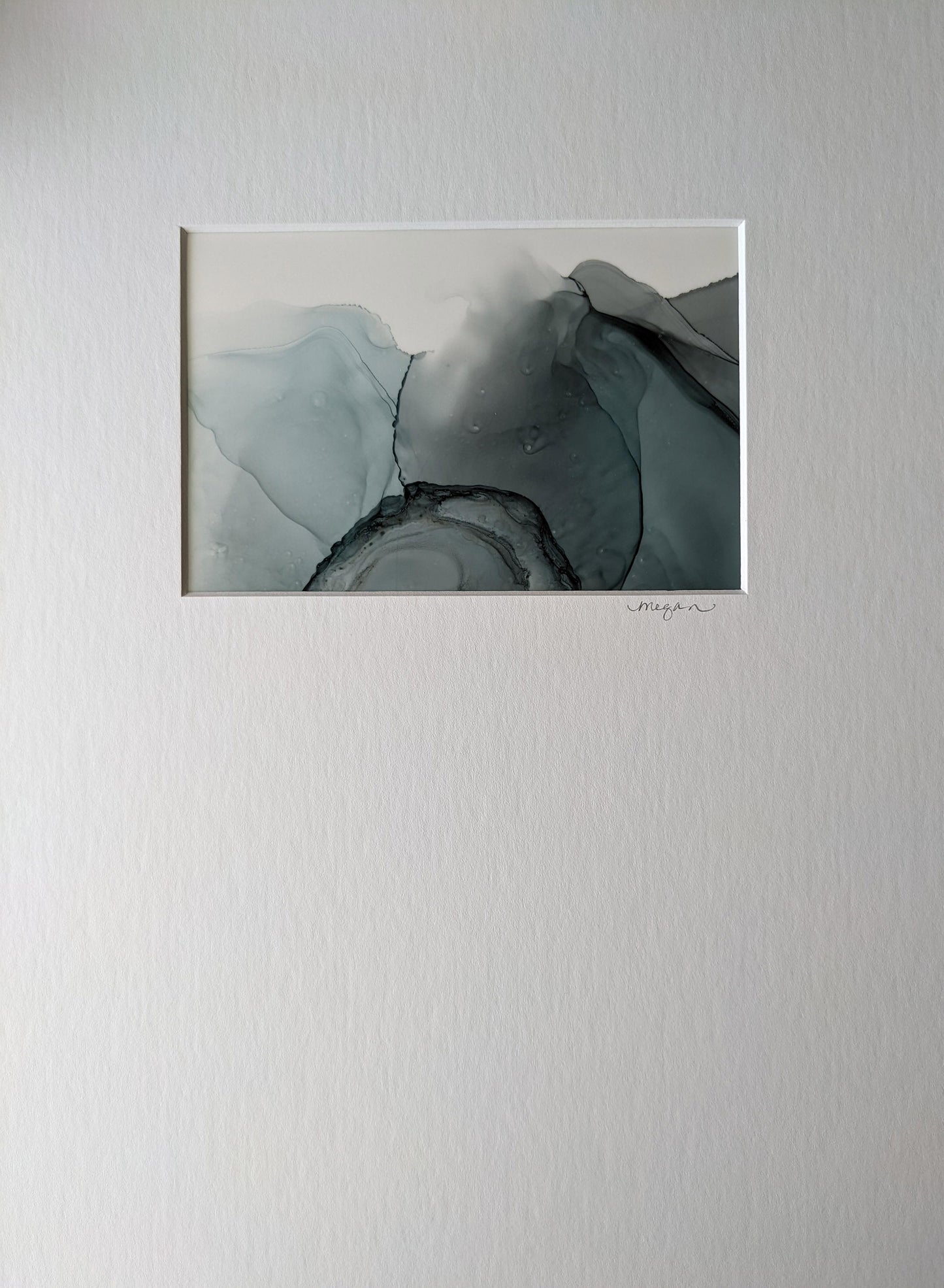 Painting shown with white mat.