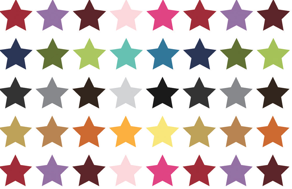 Zoomed in detail of the colorful stars.
