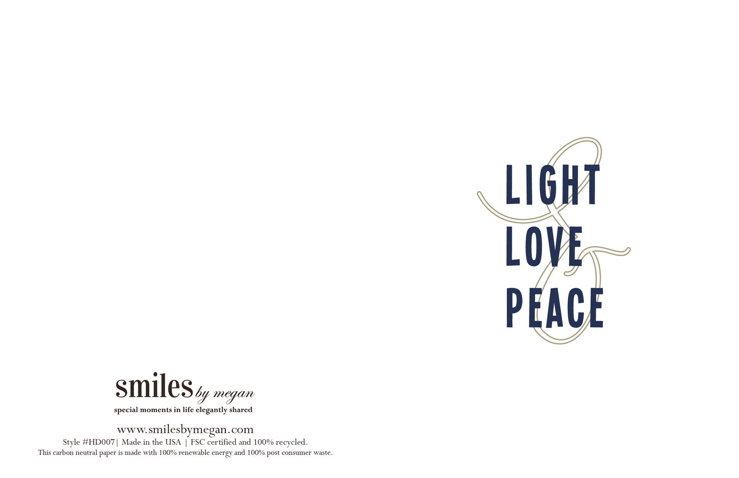 light love peace holiday card