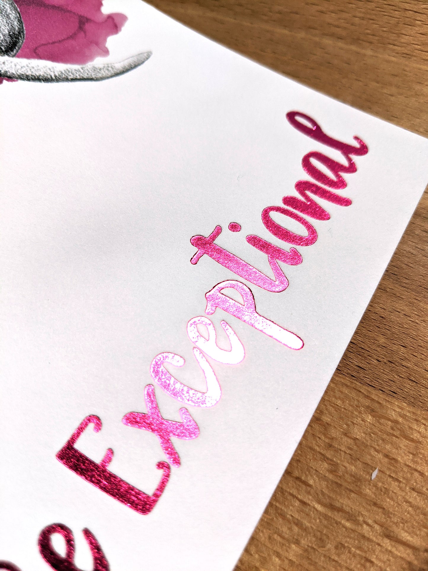Zoomed in detail of foil accent.