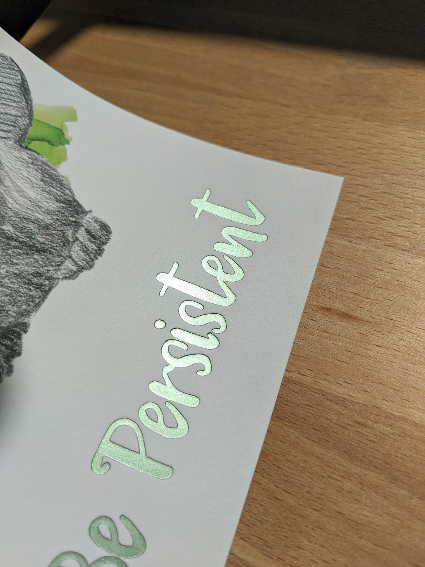 Zoomed in detail of foil accent.