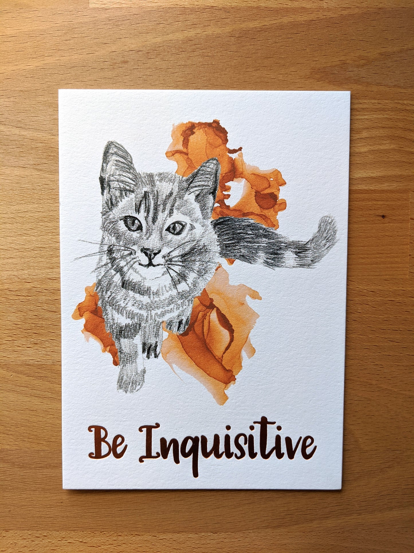 animal art print | be inquisitive cat