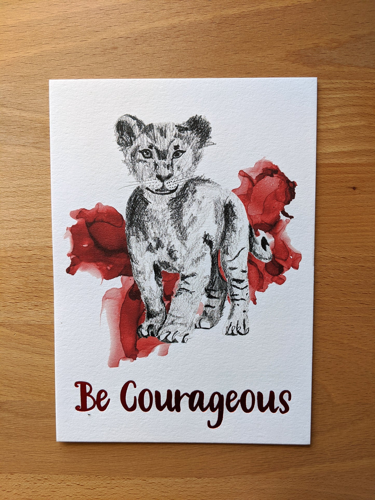 animal art print | be courageous lion