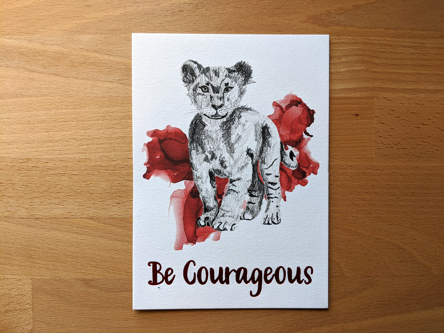 animal art print | be courageous lion