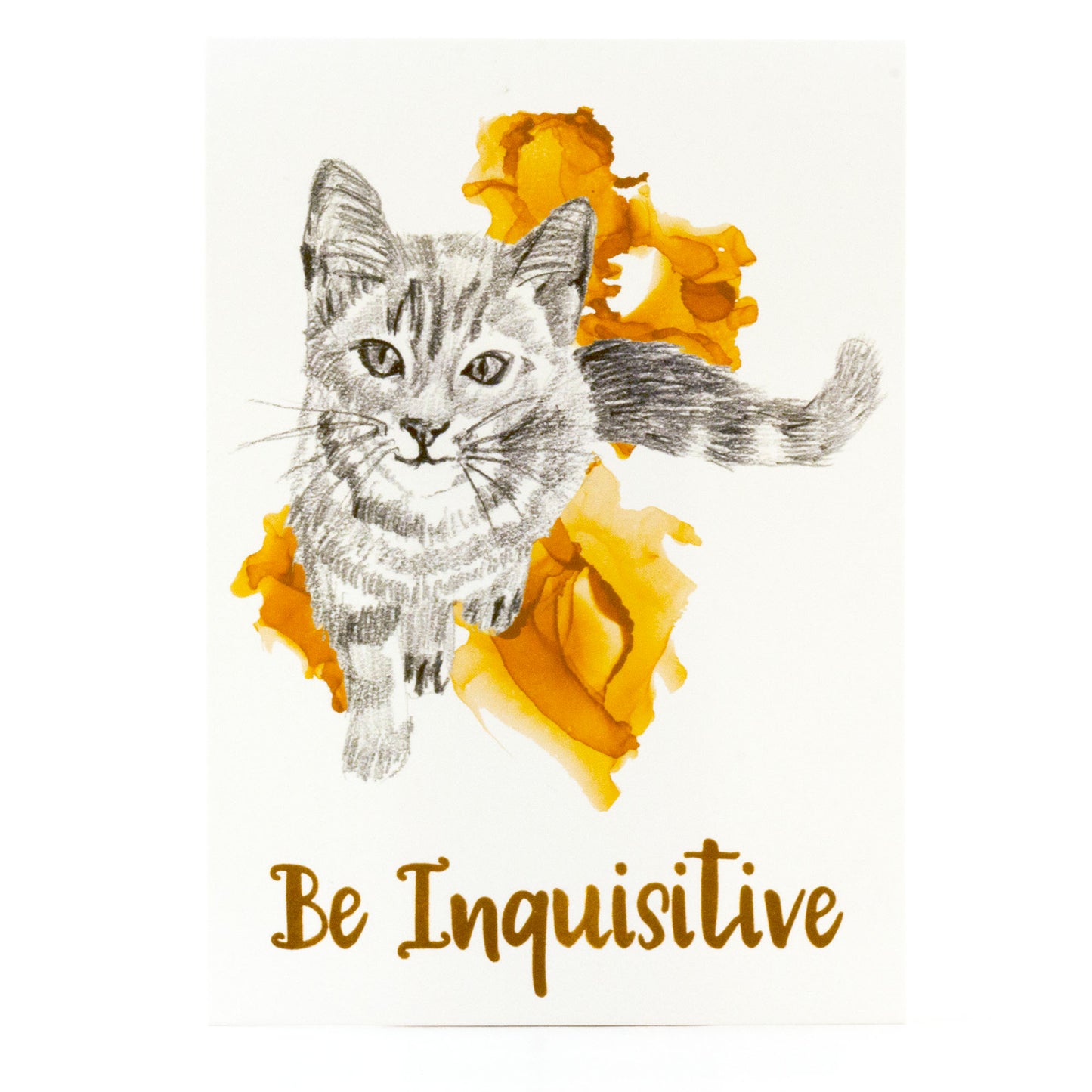 animal art print | be inquisitive cat