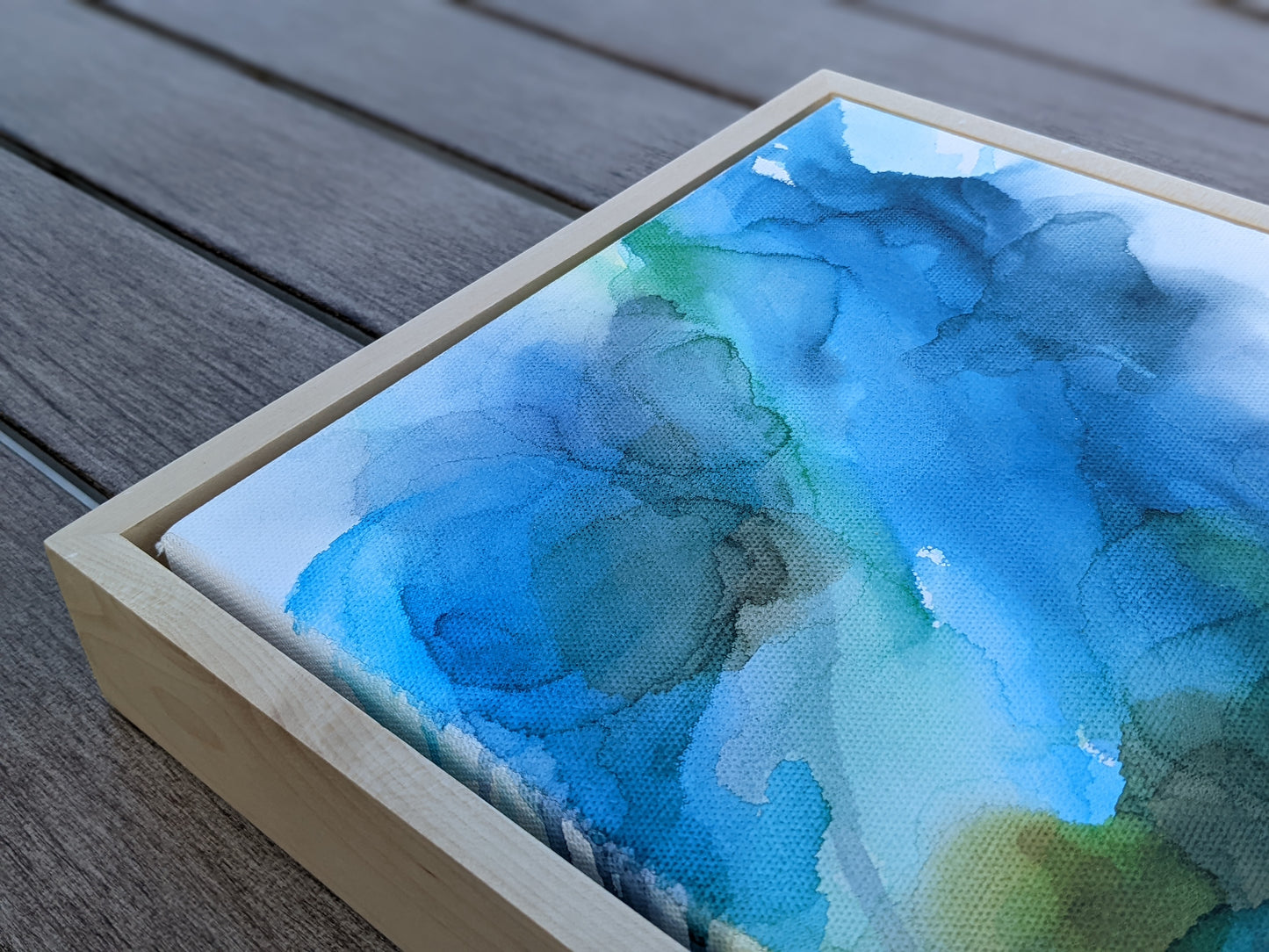 Zoomed in detail of painting outdoors.