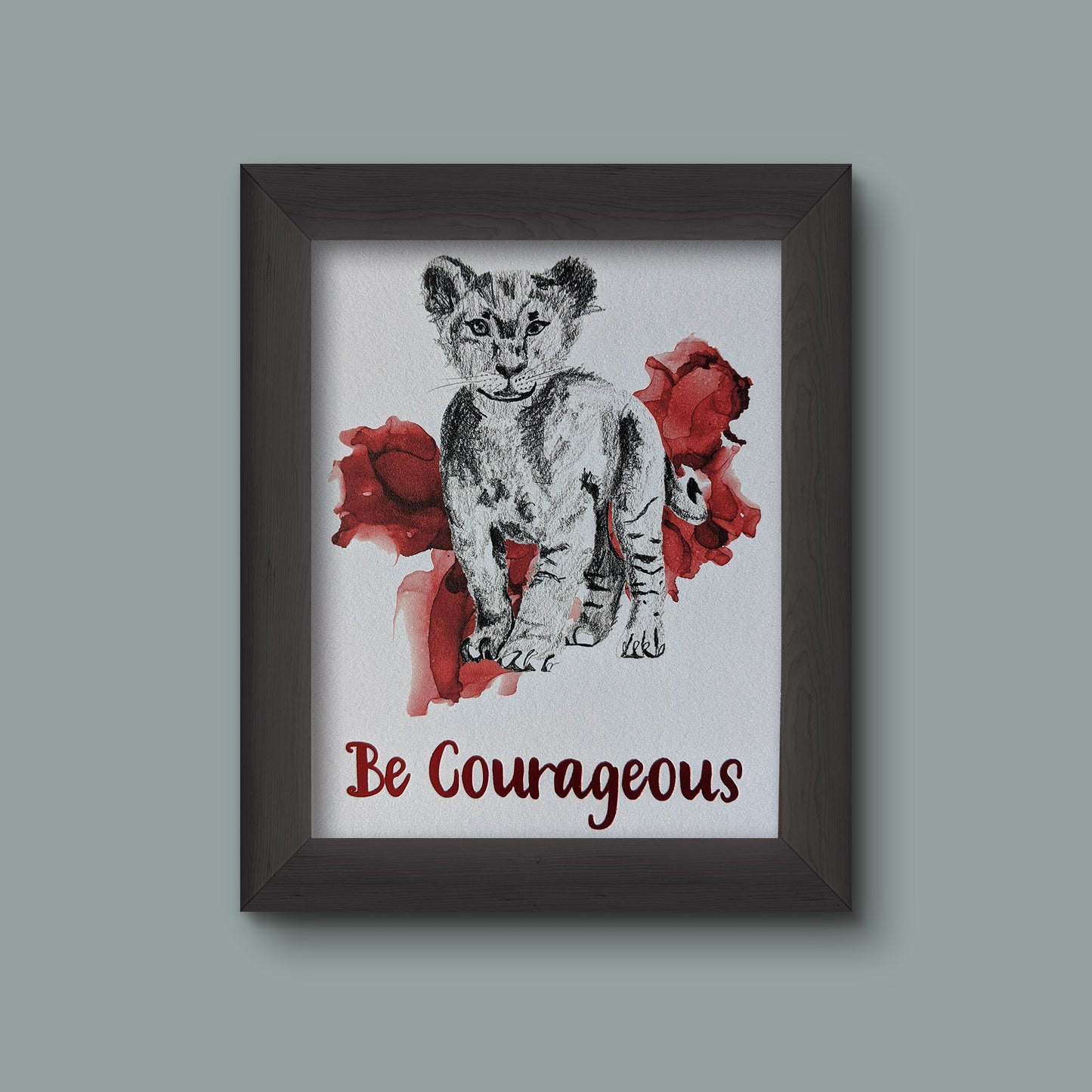 animal art print | be courageous lion