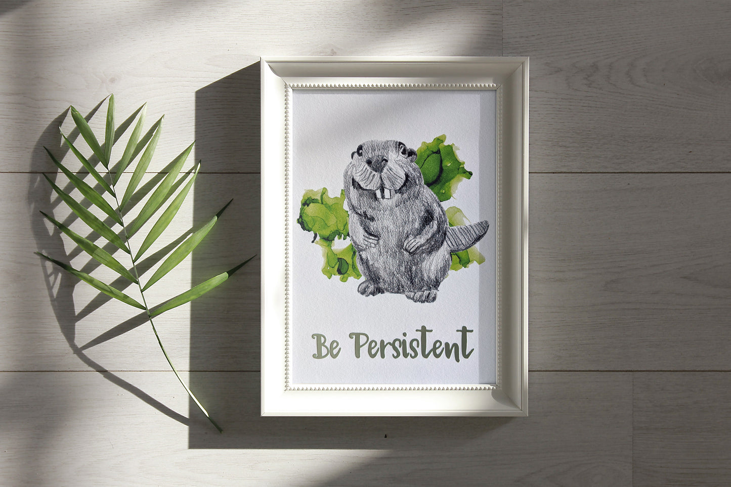 Digital mockup of an artprint framed in black.