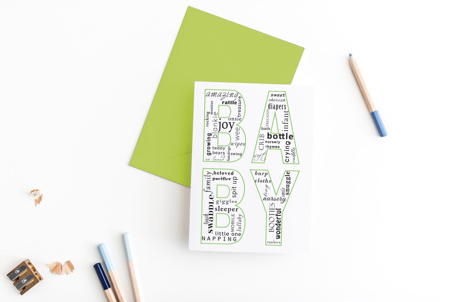 baby words baby card