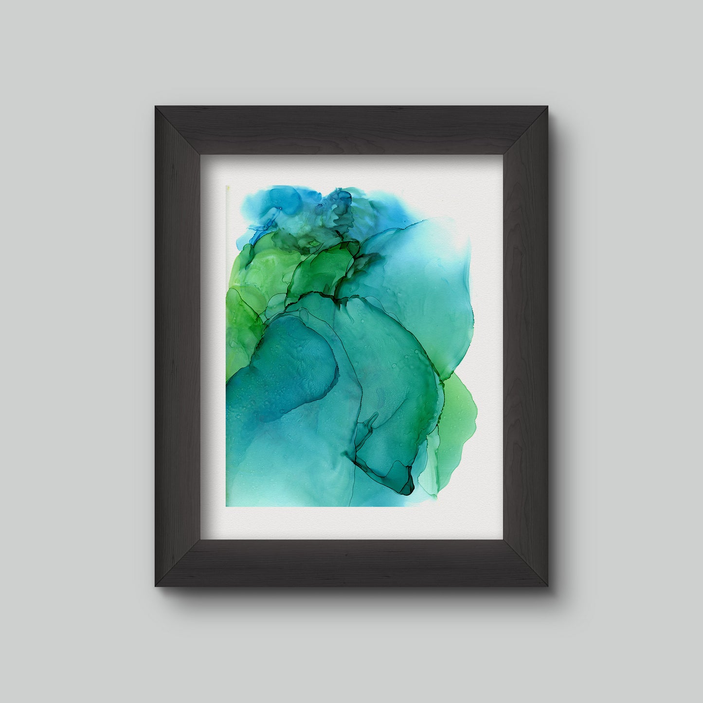 Digital mockup of painting in a black frame.
