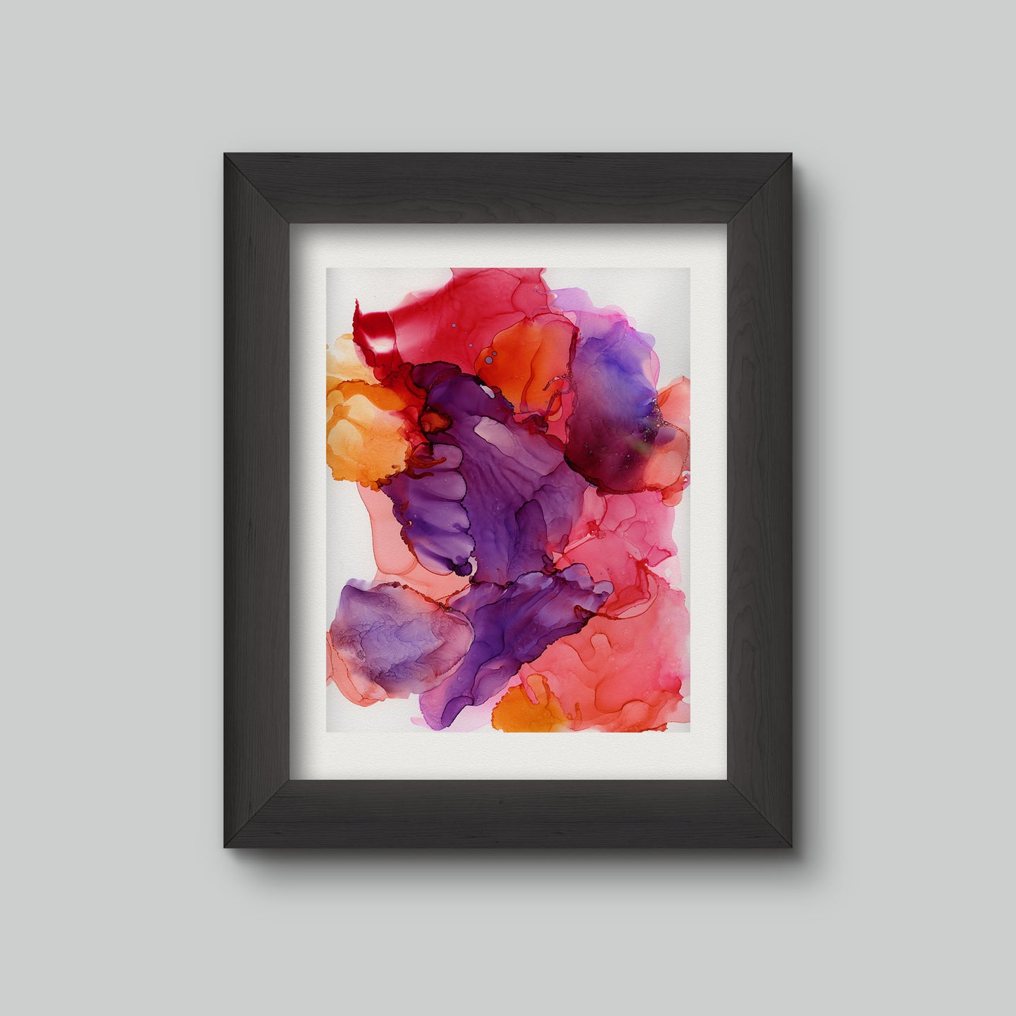 Digital mockup of painting in a black frame.