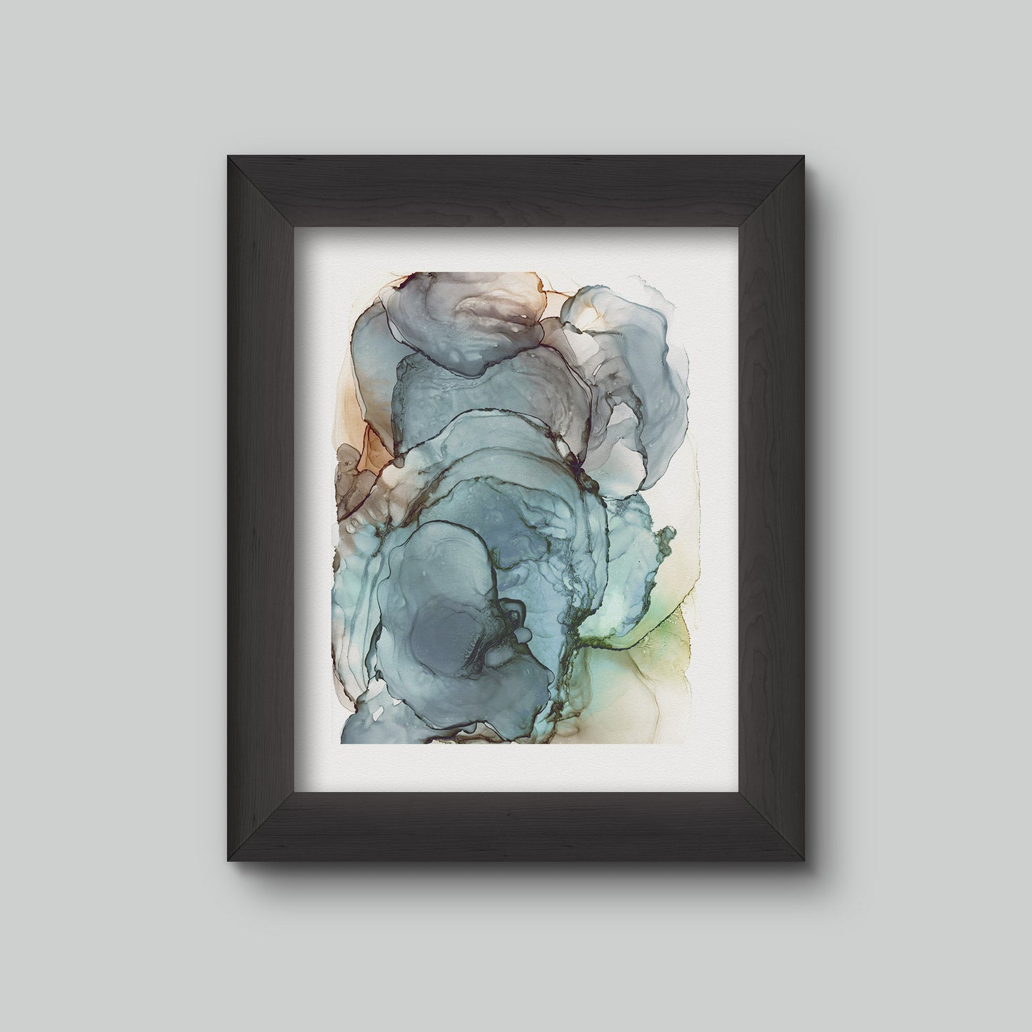 Digital mockup of painting in a black frame.