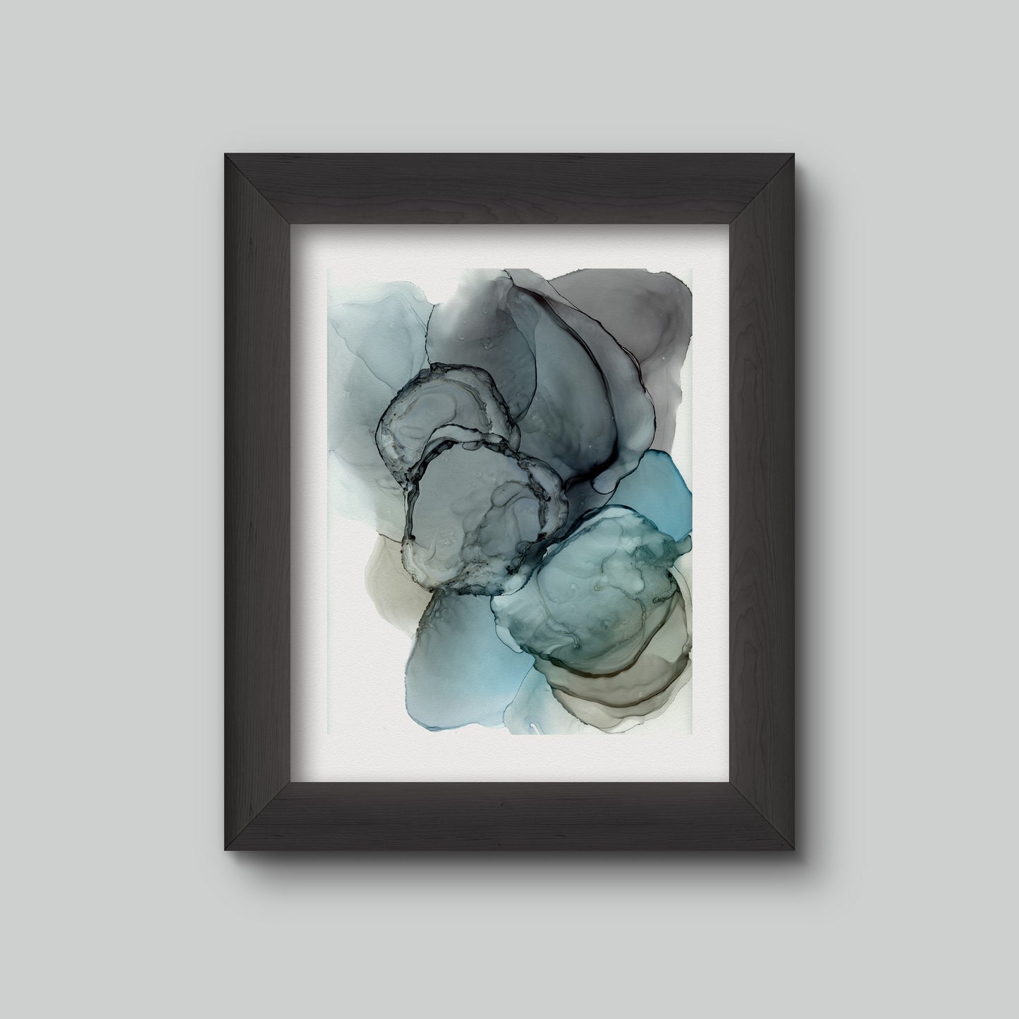 Digital mockup of painting in a black frame.