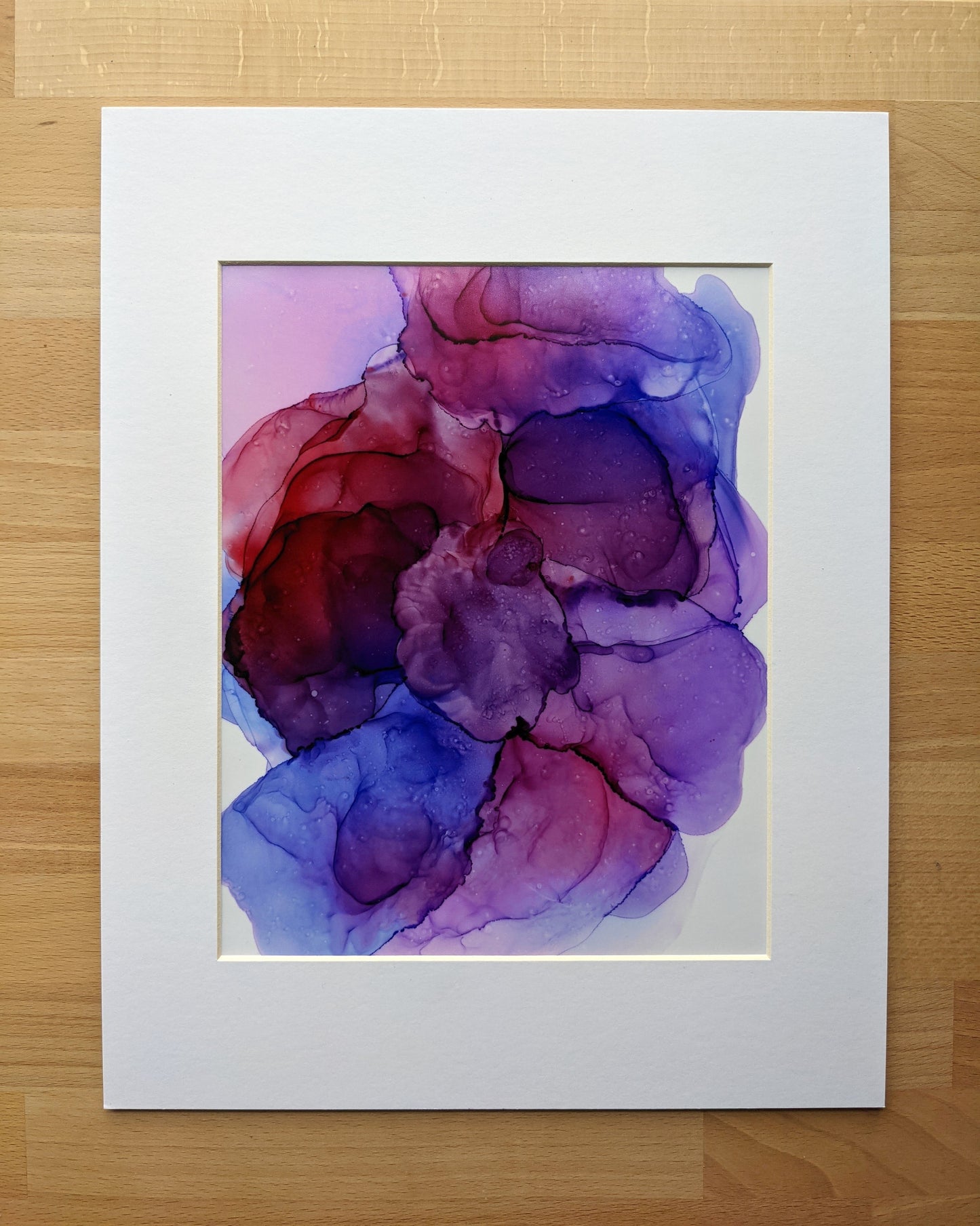 Painting shown with a white mat.