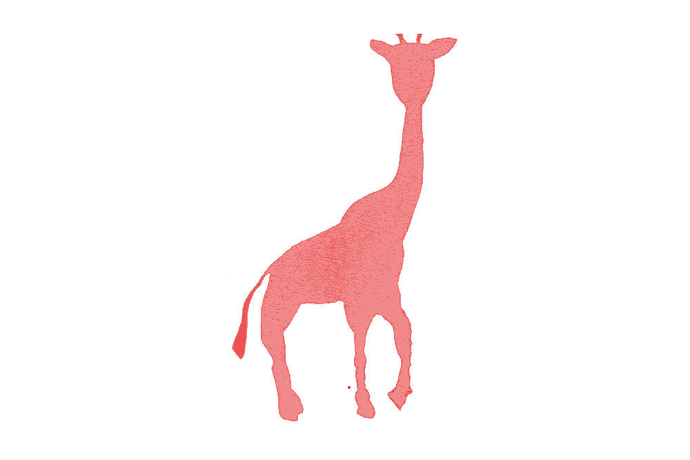 Zoomed in detail of hand painted giraffe.