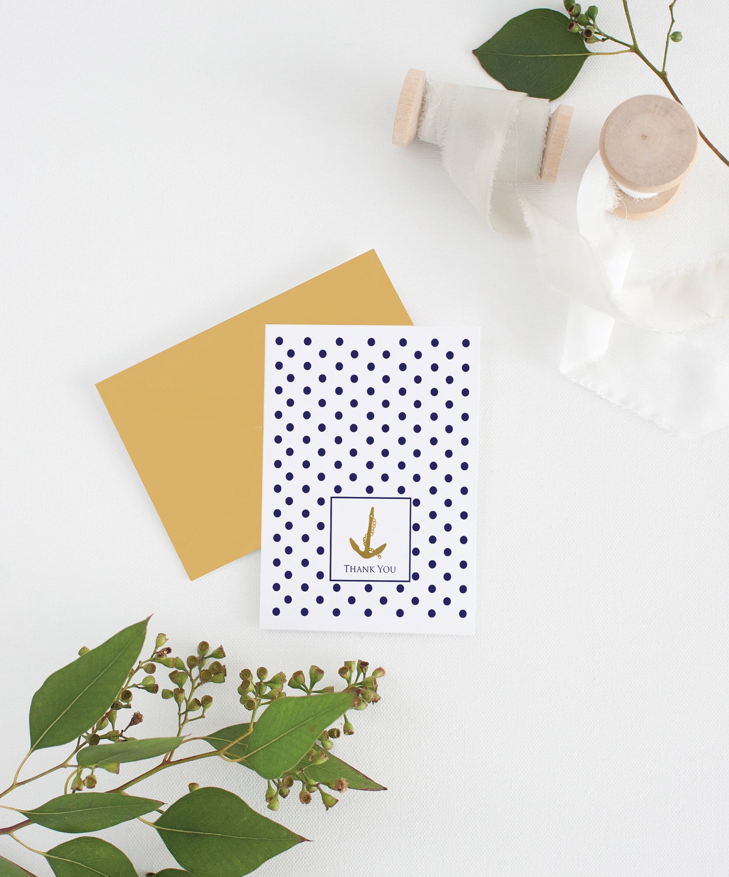 nautical dot and anchor greeting card