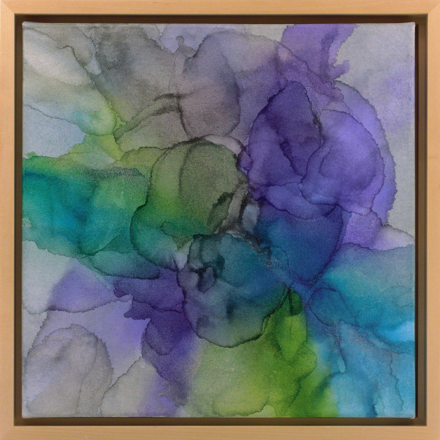 Cropped view of Perseverance in a light maple float frame.
