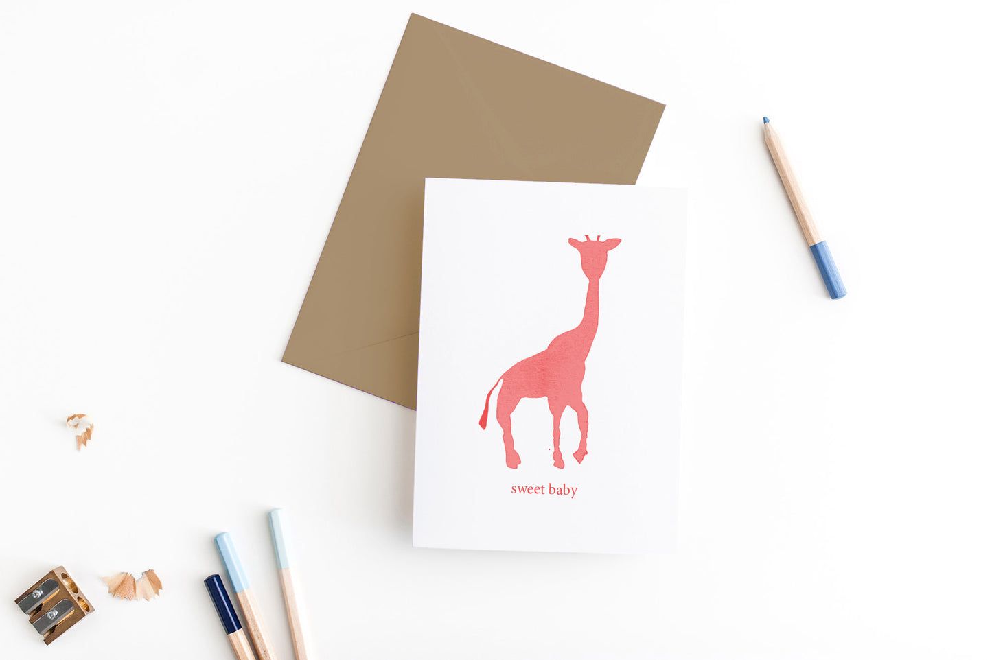 baby giraffe baby card