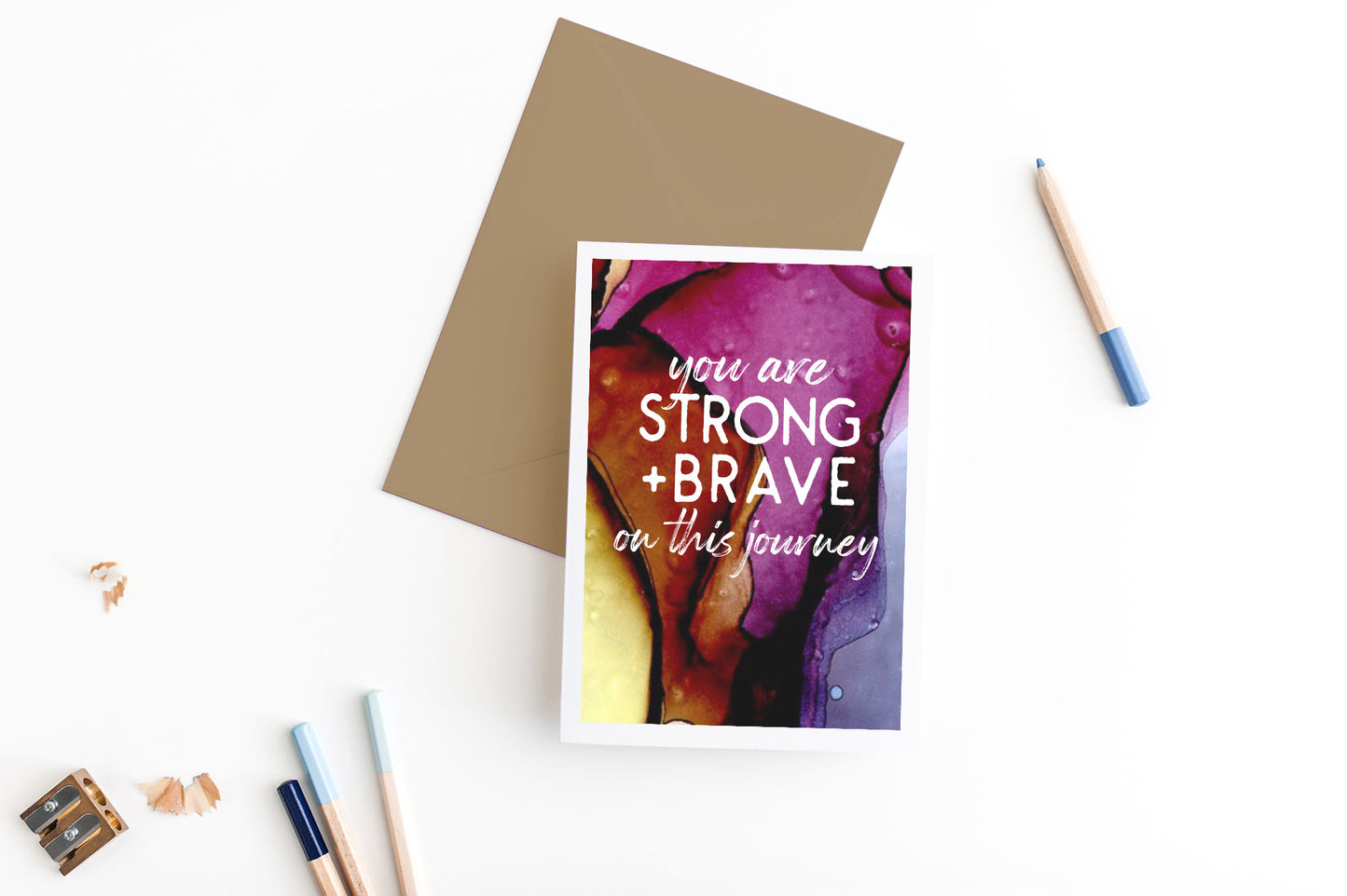 you are strong + brave on this journey | encouragement card