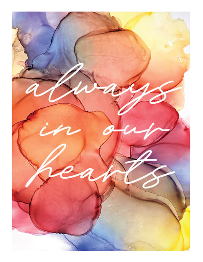always in our hearts | empathetic wishes greeting card