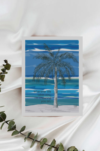 palm tree greeting card | well wishes for the new year | I appreciate you | wishing you well