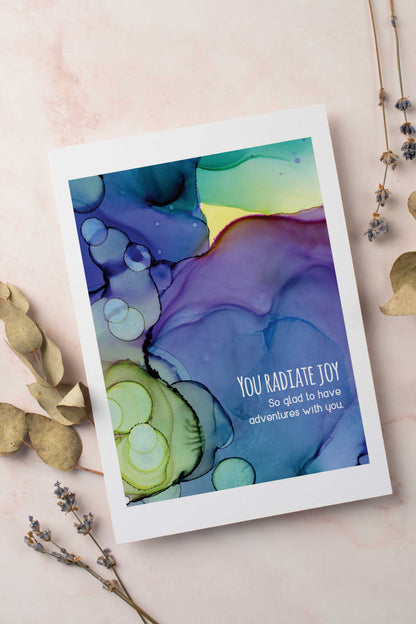 radiant stillness greeting card | I appreciate you | speedy recovery wishes | wishing you well