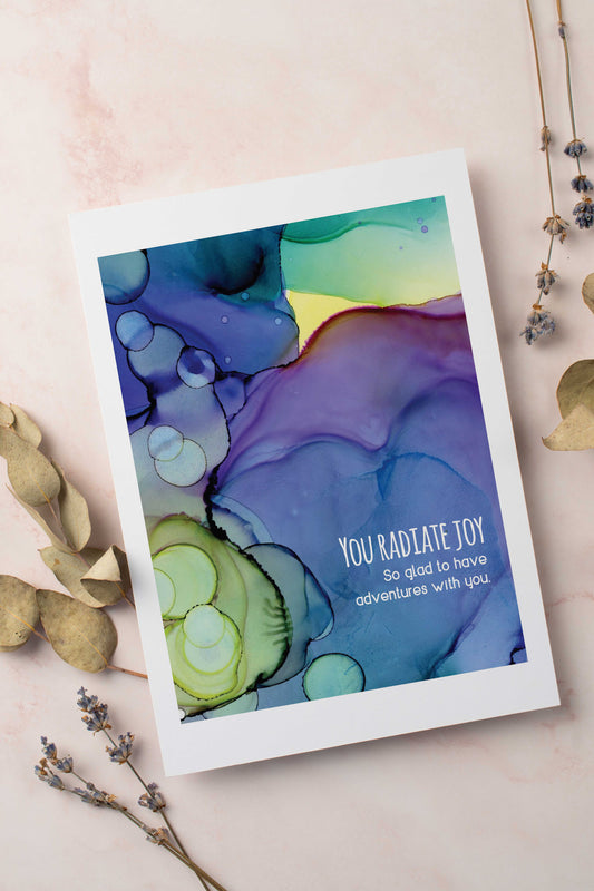 radiant stillness greeting card | I appreciate you | speedy recovery wishes | wishing you well