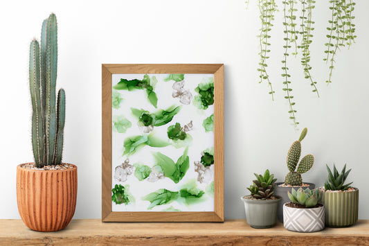 unfolding in green | abstract original art