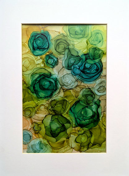 viridescent blooms |  abstract original art