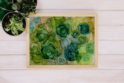viridescent blooms |  abstract original art