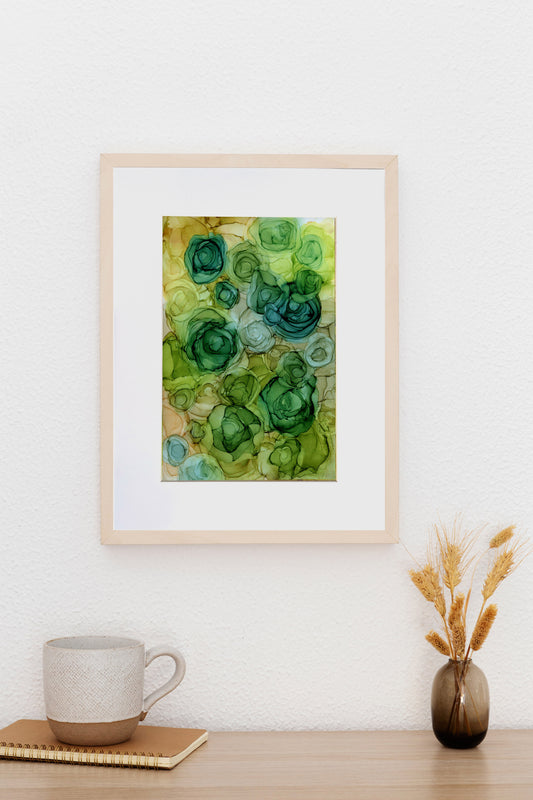 viridescent blooms |  abstract original art