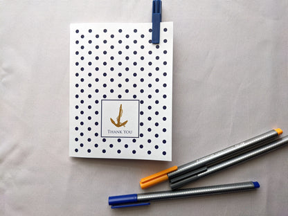 nautical dot and anchor greeting card