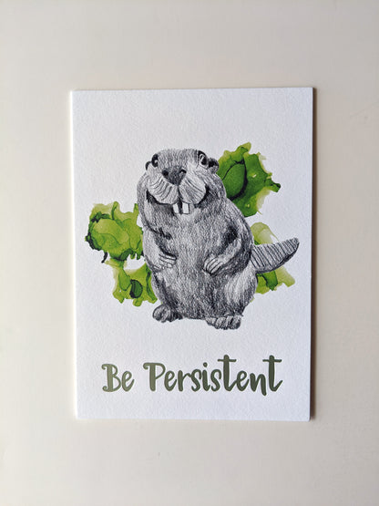 animal art print | be persistent beaver