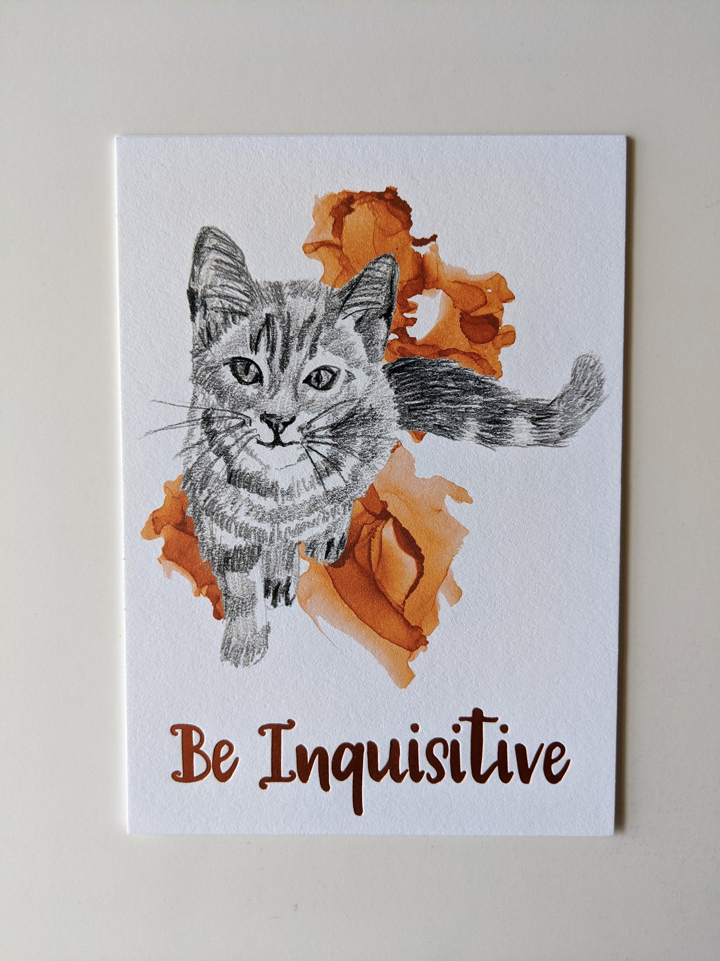 animal art print | be inquisitive cat
