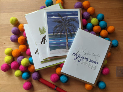 simple birthday wishes for coworker | palm tree greeting card