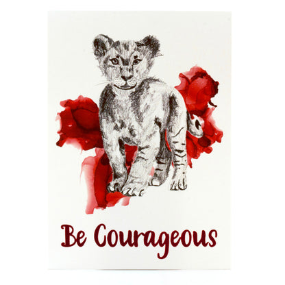 animal art print | be courageous lion