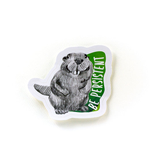 animal stickers | be persistent beaver