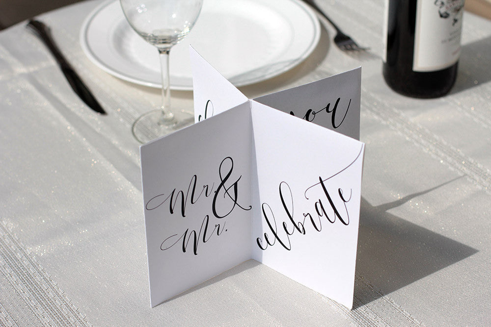 wedding centerpieces modern copperplate