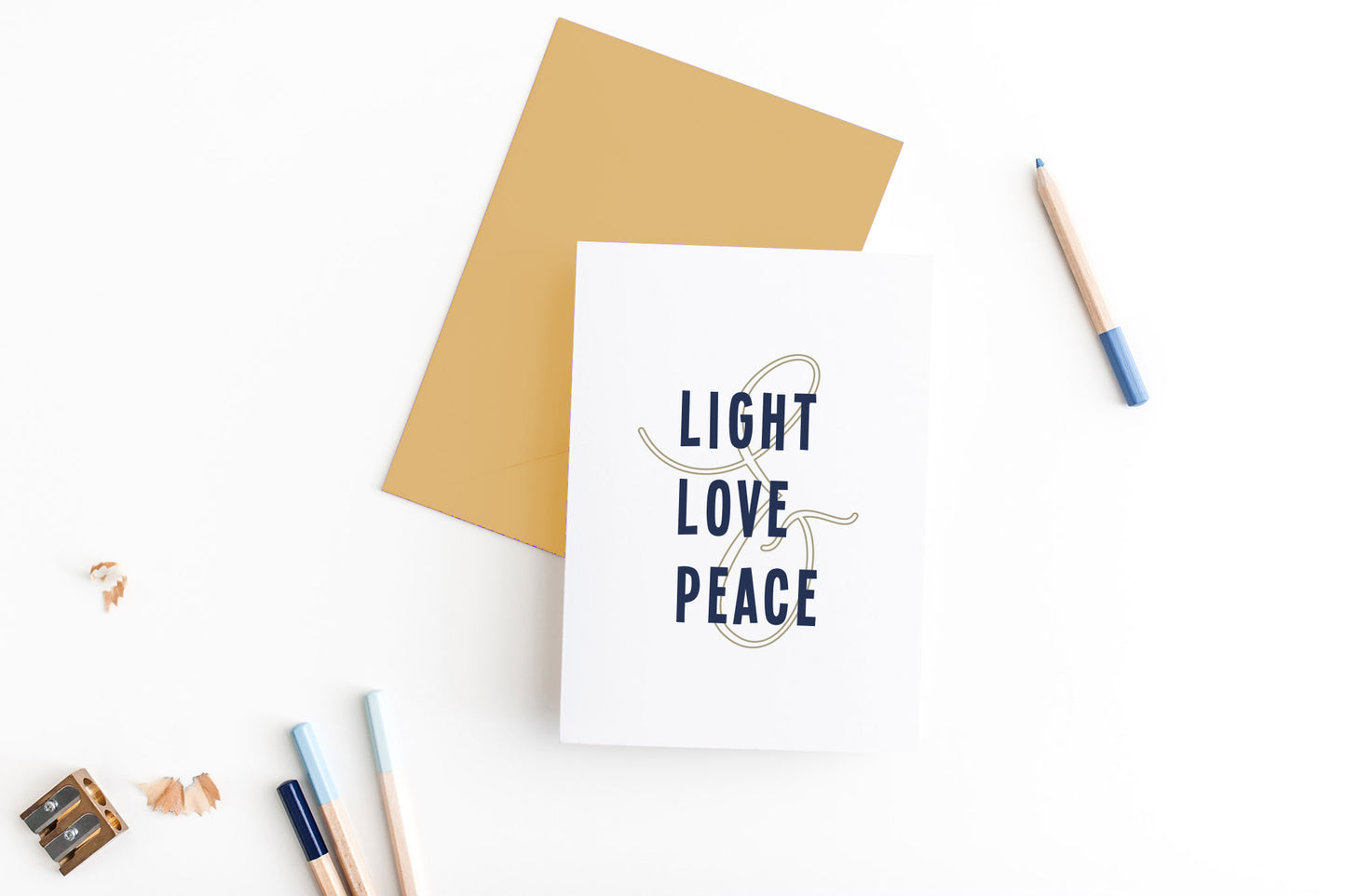 light love peace holiday card