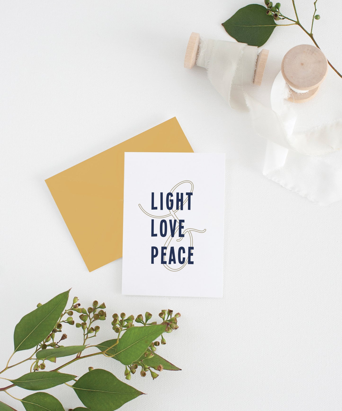 light love peace holiday card