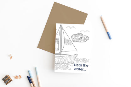 near the water pen pal greeting card